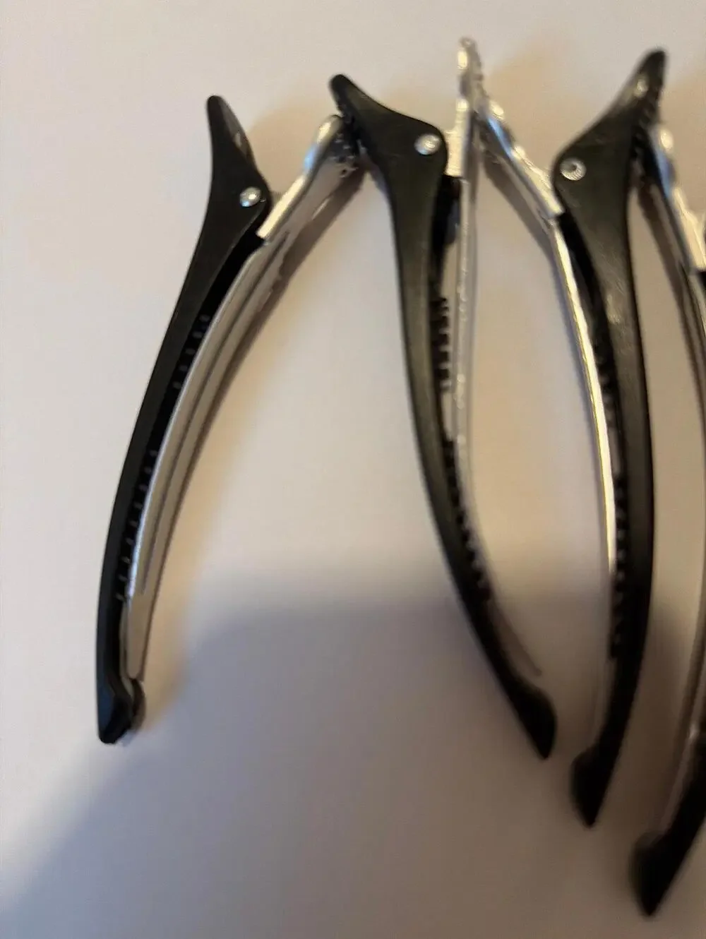 Set of 5 Black Silver White Hair Clips